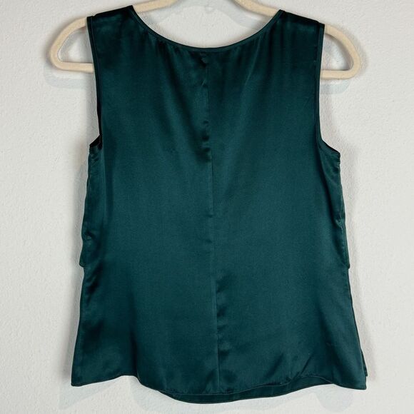 Talbots Green Silk Sleeveless Tiered Blouse 2P - Picture 5 of 6